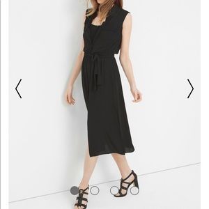 WHBM Black sleeveless soft shirtdress size 4